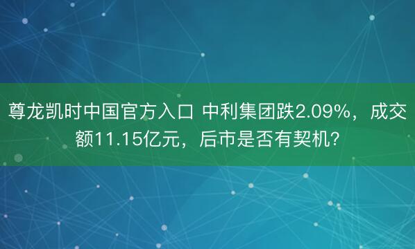 尊龙凯时中国官方入口 中利集团跌2.09%，成交额11.15亿元，后市是否有契机？