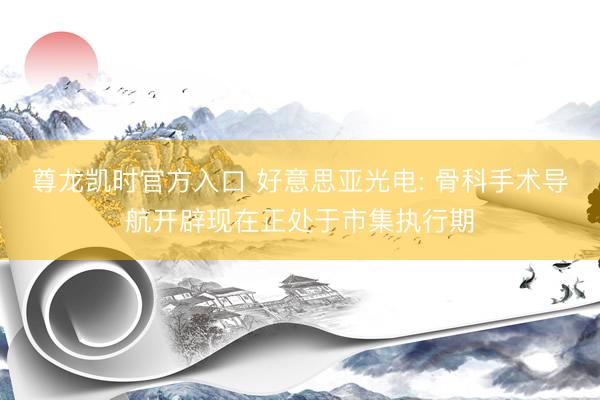 尊龙凯时官方入口 好意思亚光电: 骨科手术导航开辟现在正处于市集执行期