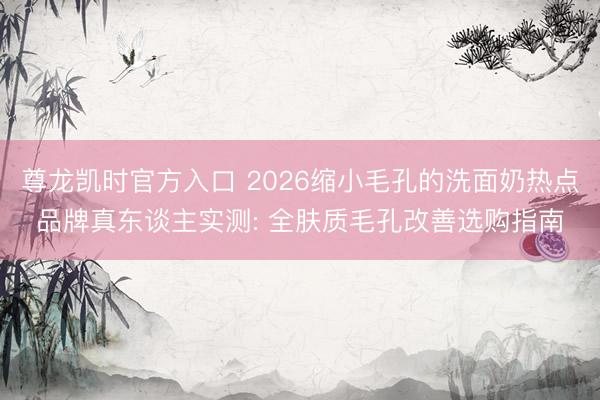 尊龙凯时官方入口 2026缩小毛孔的洗面奶热点品牌真东谈主实测: 全肤质毛孔改善选购指南