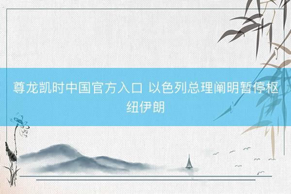 尊龙凯时中国官方入口 以色列总理阐明暂停枢纽伊朗