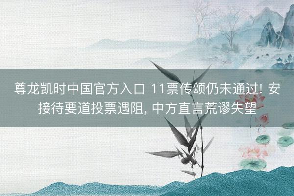 尊龙凯时中国官方入口 11票传颂仍未通过! 安接待要道投票遇阻， 中方直言荒谬失望