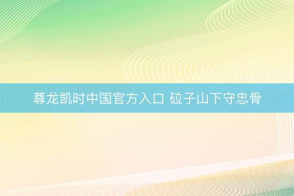 尊龙凯时中国官方入口 砬子山下守忠骨