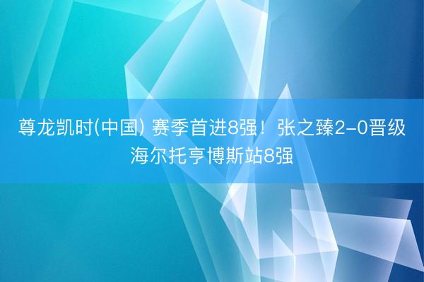 尊龙凯时(中国) 赛季首进8强！张之臻2-0晋级海尔托亨博斯站8强