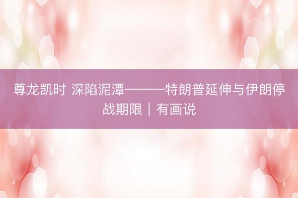 尊龙凯时 深陷泥潭———特朗普延伸与伊朗停战期限｜有画说
