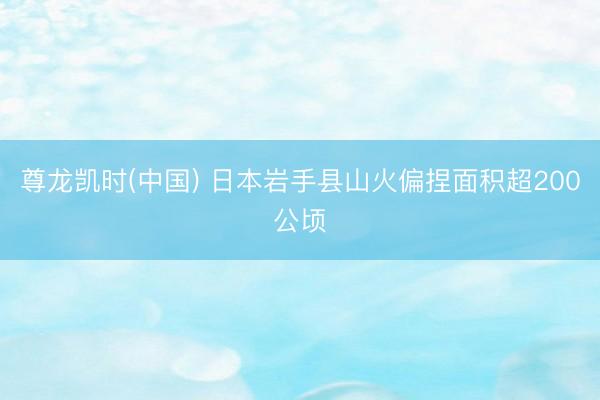 尊龙凯时(中国) 日本岩手县山火偏捏面积超200公顷