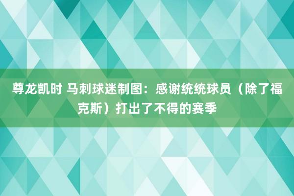 尊龙凯时 马刺球迷制图：感谢统统球员（除了福克斯）打出了不得的赛季