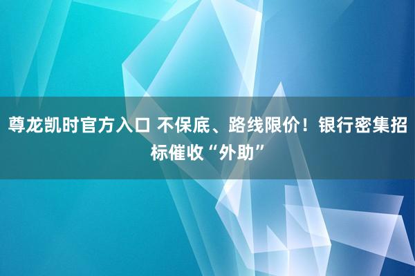 尊龙凯时官方入口 不保底、路线限价!银行密集招标催收“外助”